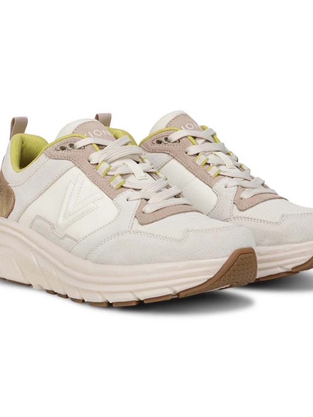 Vionic Women's Walk Skyline Neutral and Gold Sneakers